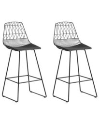 Wyld And Coco Novacasa Set Of 2 Black Counter-Height Bar Chairs Faux Leather - thumbnail 3