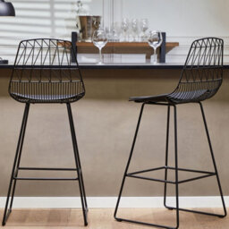 Wyld And Coco Novacasa Set Of 2 Black Counter-Height Bar Chairs Faux Leather - thumbnail 2