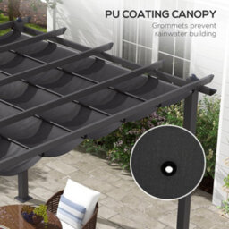 Matteo 3X3M Dark Grey Aluminium Pergola With Retractable Roof For Garden & Patio - thumbnail 5