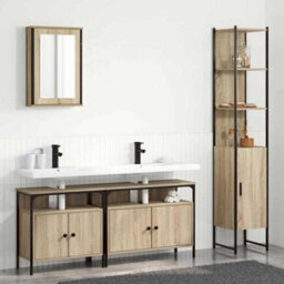 Berkfield Classic Bathroom Furniture Set 4 Pcs Sonoma Oak 33 X 33 X 185.5 Cm - thumbnail 2