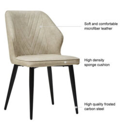 Cream 2 Pcs Dining Chair Faux Leather Soft Padded Chair Modern Dining Room Home New
