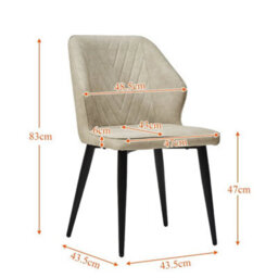 Cream 2 Pcs Dining Chair Faux Leather Soft Padded Chair Modern Dining Room Home New - thumbnail 2