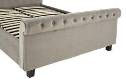 Orsina Elegant Steel Shade Kingsize Ottoman Bed, Practical Velvet Bed For Bedroom, Compact Rolled Back Board Bed - thumbnail 6