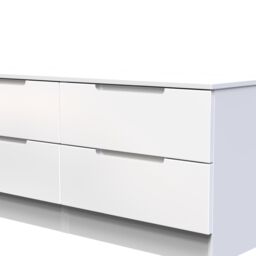 Messina Ready Assembled Matt White No Effect 4 Drawer Wide Chest (H)495mm (W)1100mm (D)390mm - thumbnail 4