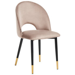 Beliani Set Of 2 Dining Chairs Magalia Velvet Taupe - thumbnail 4