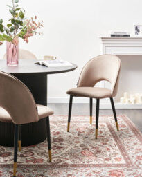 Beliani Set Of 2 Dining Chairs Magalia Velvet Taupe - thumbnail 2