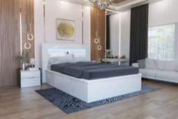 Sliding Wardrobes 4 u LTD Sliding Wardrobes 4U Helston High Gloss Ottoman Storage Bed In Double And King Size, Available In Three Colors - White Doublebed - thumbnail 2