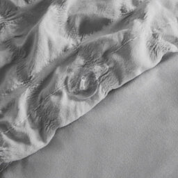 OHS Luxury Seersucker Duvet Cover Set Geo Pillowcase Quilt, Grey - King - thumbnail 5