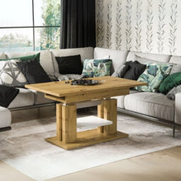 Iso Extendable Table 110 To 170 Cm X 65 Cm Artisan Oak White Shelf Silver Crossbar - thumbnail 2