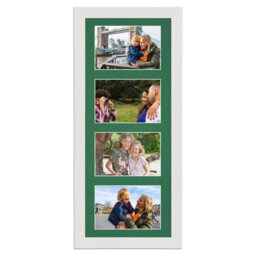 AK Frames 50X20Cm White Modern Multi Photo Frame With Emerald Mount - Holds 4 Apertures (4X) 6X4 Photos - thumbnail 1