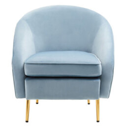 Orsina Aqua Blue Velvet Arm Chair, Luxury Velvet Upholstered Accent Chair, Comfortable Armchair For Home