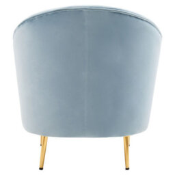 Orsina Aqua Blue Velvet Arm Chair, Luxury Velvet Upholstered Accent Chair, Comfortable Armchair For Home - thumbnail 4