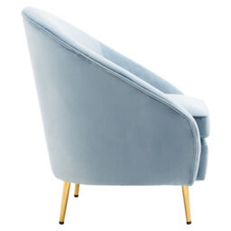 Orsina Aqua Blue Velvet Arm Chair, Luxury Velvet Upholstered Accent Chair, Comfortable Armchair For Home - thumbnail 3