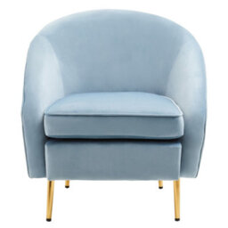 Orsina Aqua Blue Velvet Arm Chair, Luxury Velvet Upholstered Accent Chair, Comfortable Armchair For Home - thumbnail 7