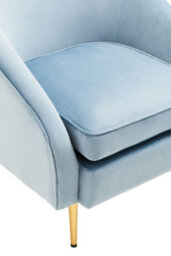 Orsina Aqua Blue Velvet Arm Chair, Luxury Velvet Upholstered Accent Chair, Comfortable Armchair For Home - thumbnail 6