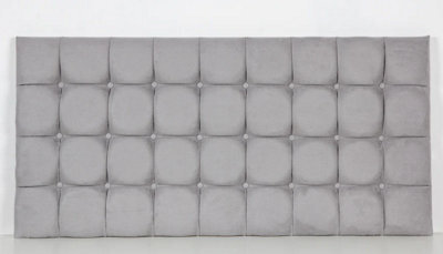 Comfy Deluxe 3Ft 26Inch White Plush Velvet Matching Fabric Buttons Omega  Headboard - image 1