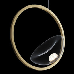 Luminosa Lighting Luminosa Maytoni Lunare Modern Integrated Led Pendant Ceiling Light Brass 3000K - thumbnail 9