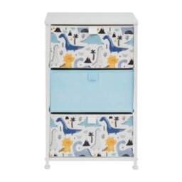Liberty House Toys Kid's Fabric 3 Drawer Storage Chest Dinosaur Blue - thumbnail 3