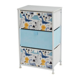Liberty House Toys Kid's Fabric 3 Drawer Storage Chest Dinosaur Blue - thumbnail 4