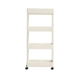Living And Home White 4 Tiers Shelf Trolley Cart Storage Rack For Kitchen Bathroom - thumbnail 6