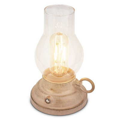 Briloner Lantern Rechargeable Led Table Oil Lamp Candle Antique Style Ip44 Outdoor Beige - image 1