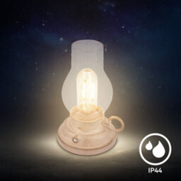 Briloner Lantern Rechargeable Led Table Oil Lamp Candle Antique Style Ip44 Outdoor Beige - thumbnail 5