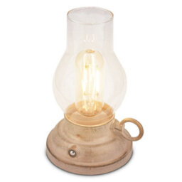 Briloner Lantern Rechargeable Led Table Oil Lamp Candle Antique Style Ip44 Outdoor Beige