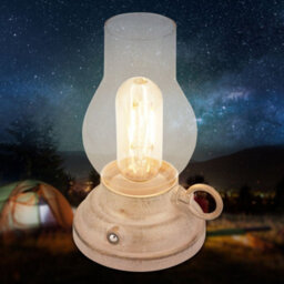 Briloner Lantern Rechargeable Led Table Oil Lamp Candle Antique Style Ip44 Outdoor Beige - thumbnail 2