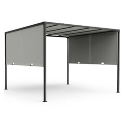 Vonhaus Pergola With Sliding Roof 3X3 M, Metal Pergola With Sliding Double Roof, Weatherproof, Polyester Canopy, Steel Frame - thumbnail 8