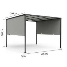 Vonhaus Pergola With Sliding Roof 3X3 M, Metal Pergola With Sliding Double Roof, Weatherproof, Polyester Canopy, Steel Frame - thumbnail 6