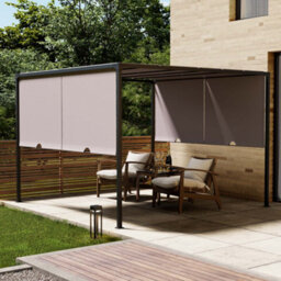 Vonhaus Pergola With Sliding Roof 3X3 M, Metal Pergola With Sliding Double Roof, Weatherproof, Polyester Canopy, Steel Frame - thumbnail 7