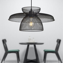 First Choice Lighting Set Of 2 Cassidy Three Tier Black Mesh Ceiling Pendant Lights - thumbnail 5