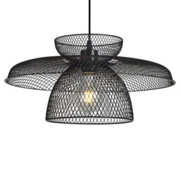 First Choice Lighting Set Of 2 Cassidy Three Tier Black Mesh Ceiling Pendant Lights - thumbnail 3