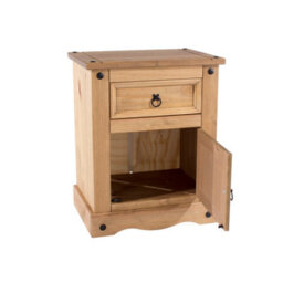 Core Products Premium Corona, 1 Door, 1 Drawer Bedside Cabinet - Antique Wax Finish, H66.0Cm X W53.0Cm X D38.0Cm - thumbnail 3