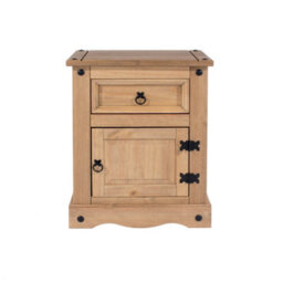 Core Products Premium Corona, 1 Door, 1 Drawer Bedside Cabinet - Antique Wax Finish, H66.0Cm X W53.0Cm X D38.0Cm - thumbnail 4