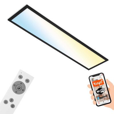 Briloner Black Smart Led Ceiling Light Panel Cct 3000 To 6500K App Voice Control 1000mm - image 1
