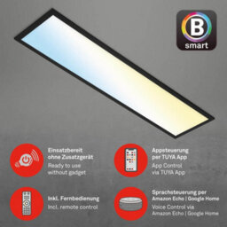 Briloner Black Smart Led Ceiling Light Panel Cct 3000 To 6500K App Voice Control 1000mm - thumbnail 3