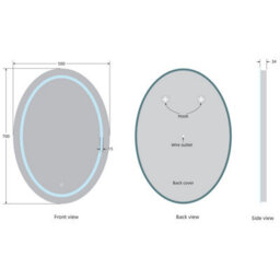 Bonita 1200mm X 600mm Oval Led Mirror With Colour Change And Demister - thumbnail 4