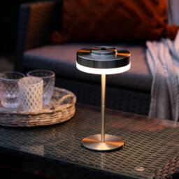 Auraglow Kensington Rechargeable Outdoor Table Lamp - Silver - thumbnail 4
