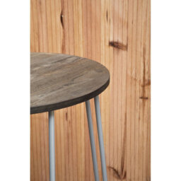 Orsina Set Of 3 Grey Frame Bar Table Stool Set , Hairpin Stool For Kitchen Counter, Elm Wood Metal Frame Stool - thumbnail 9