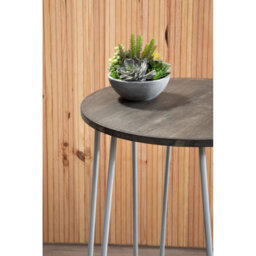 Orsina Set Of 3 Grey Frame Bar Table Stool Set , Hairpin Stool For Kitchen Counter, Elm Wood Metal Frame Stool - thumbnail 5