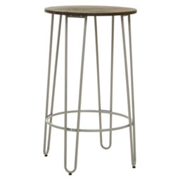 Orsina Set Of 3 Grey Frame Bar Table Stool Set , Hairpin Stool For Kitchen Counter, Elm Wood Metal Frame Stool - thumbnail 2