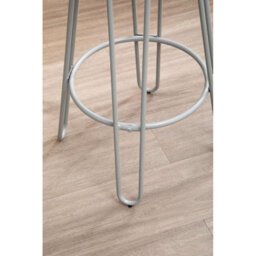 Orsina Set Of 3 Grey Frame Bar Table Stool Set , Hairpin Stool For Kitchen Counter, Elm Wood Metal Frame Stool - thumbnail 7