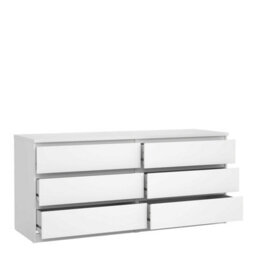 Wyld Haus Budapest Wide White Chest Of Drawers 6-Drawer Laminated Wood - thumbnail 6