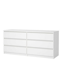 Wyld Haus Budapest Wide White Chest Of Drawers 6-Drawer Laminated Wood - thumbnail 5