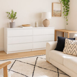 Wyld Haus Budapest Wide White Chest Of Drawers 6-Drawer Laminated Wood - thumbnail 2