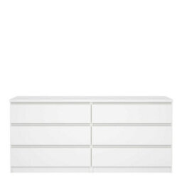 Wyld Haus Budapest Wide White Chest Of Drawers 6-Drawer Laminated Wood - thumbnail 4