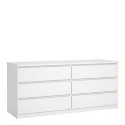 Wyld Haus Budapest Wide White Chest Of Drawers 6-Drawer Laminated Wood - thumbnail 3