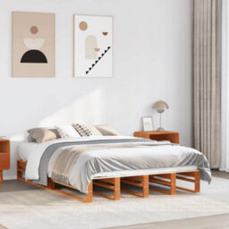 Berkfield Bed Frame Without Mattress Wax Brown 120X200 Cm Solid Wood Pine - thumbnail 1