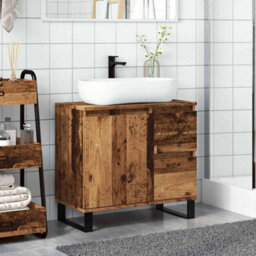Walplus Bathroom Sink Cabinet Old Wood 65X33X60 Cm Engineered Wood - thumbnail 3